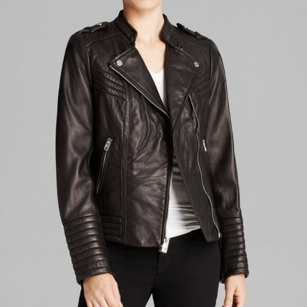 Michael Kors Black Genuine Leather Moto Jacket